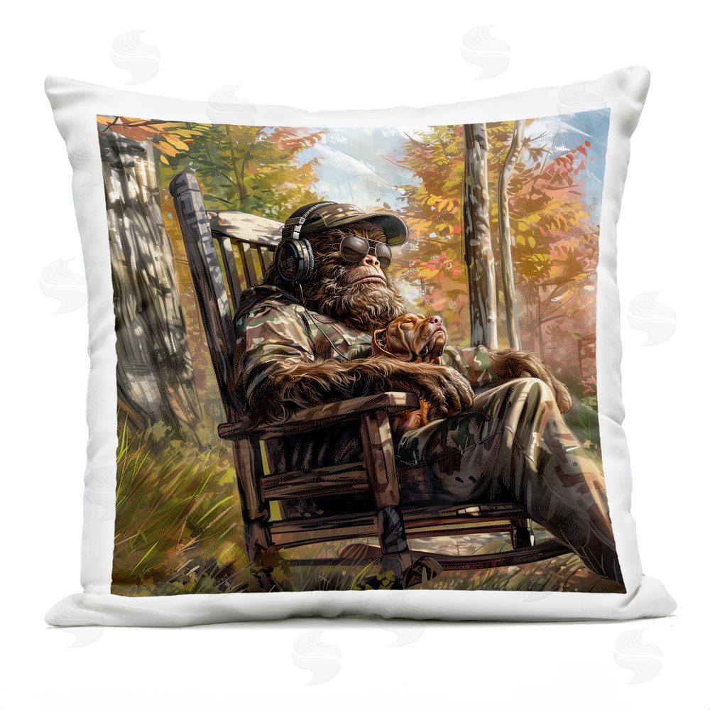 Jim Baldwin Mythical Creature with Headphones Outdoor Square Printed Throw Pillow