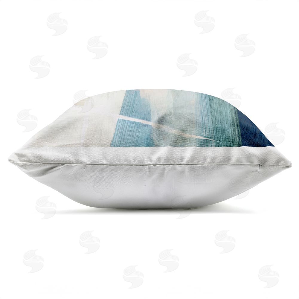 PI Studio Muted Geometric Corners Outdoor Quick-Dry Polyester Square Throw Pillow Zipper Detail