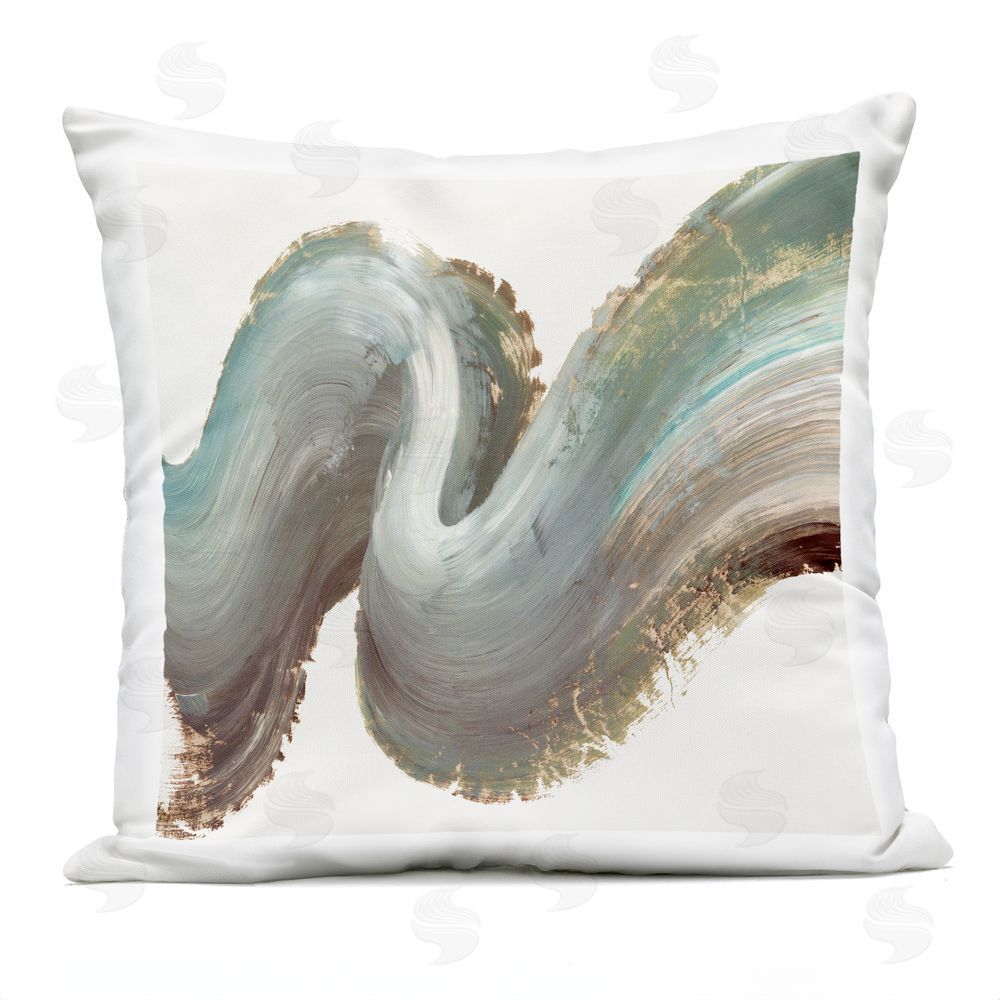 PI Studio Gentle Seafoam Curve Outdoor Quick-Dry Polyester Square Throw Pillow