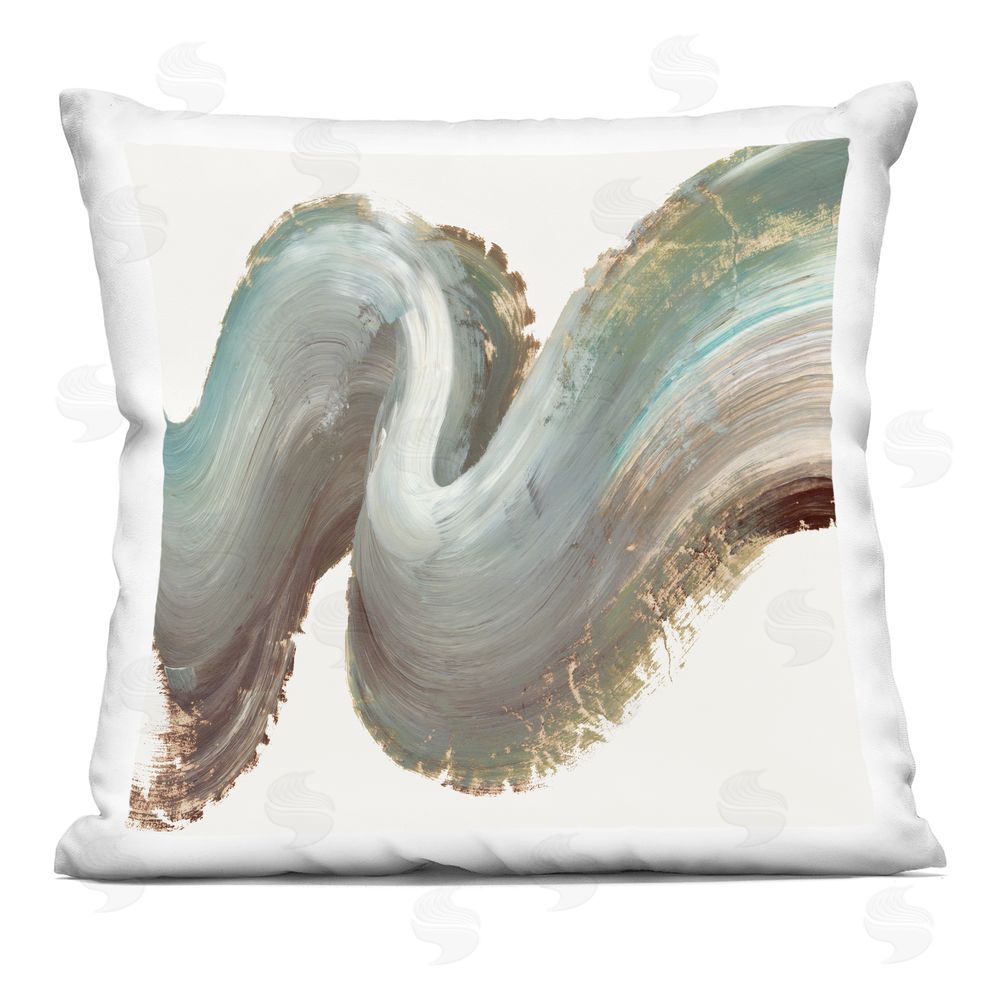 PI Studio Gentle Seafoam Curve Indoor Plush Polyester Square Throw Pillow