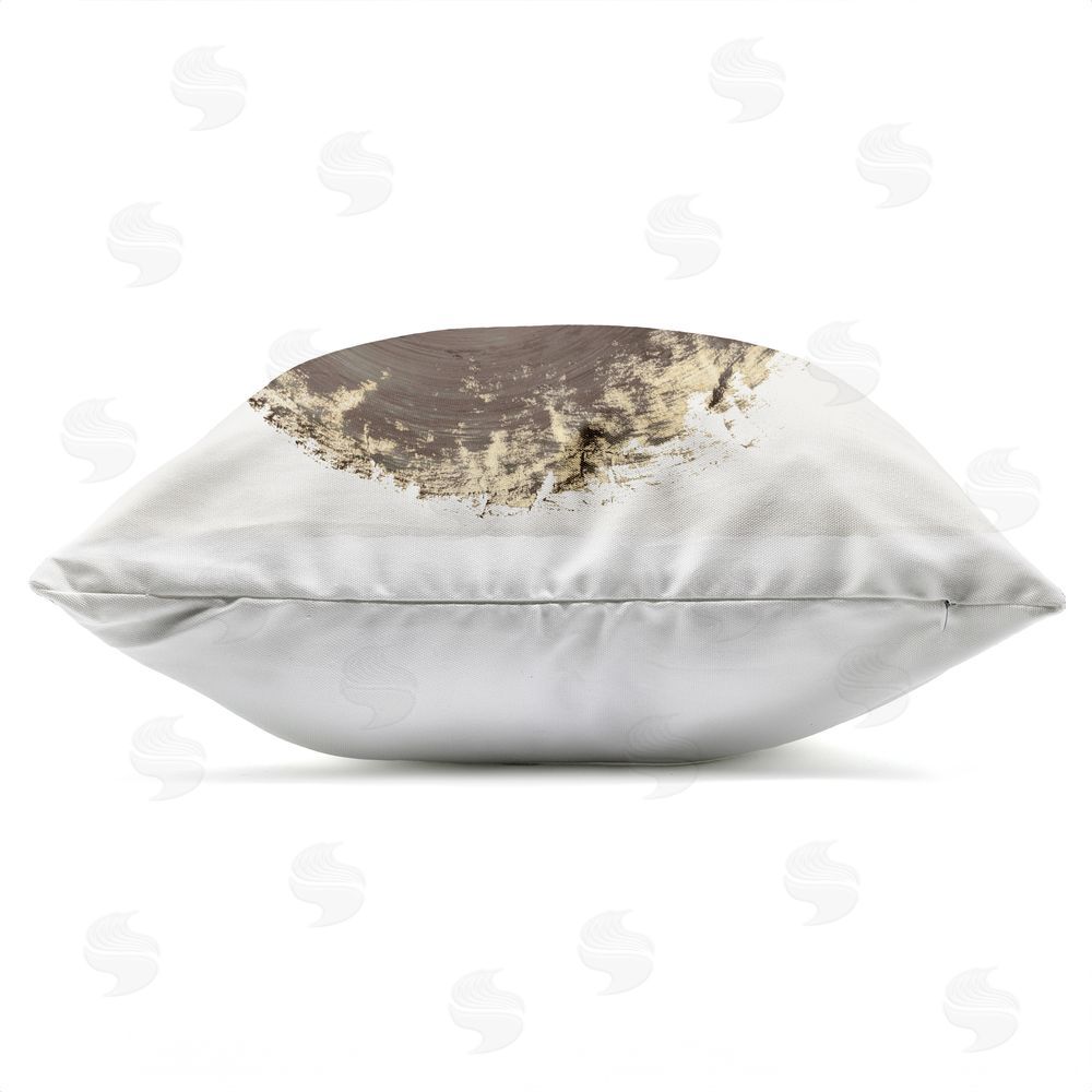 PI Studio Teal & Taupe Swirl Movement Outdoor Quick-Dry Polyester Square Throw Pillow Zipper Detail