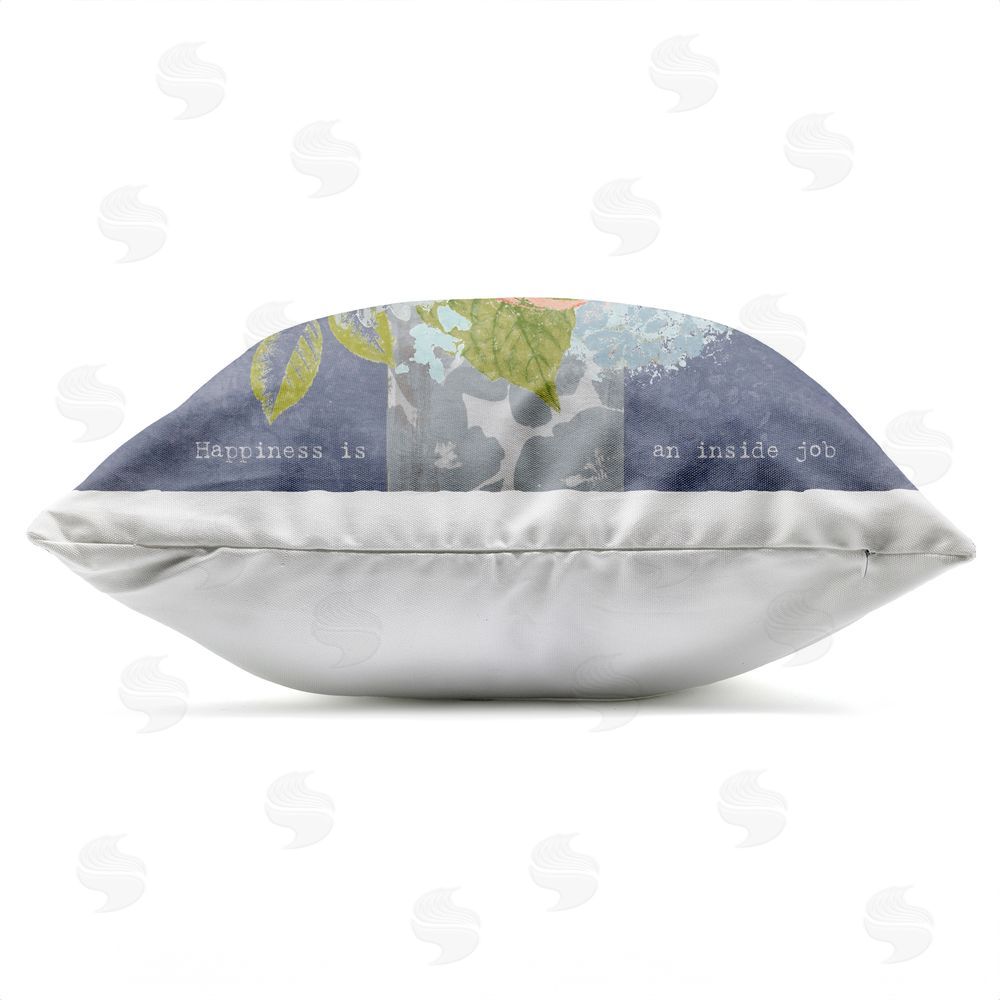 Suzanne Nicoll Happiness Is An Inside Job Outdoor Quick-Dry Polyester Square Throw Pillow Zipper Detail