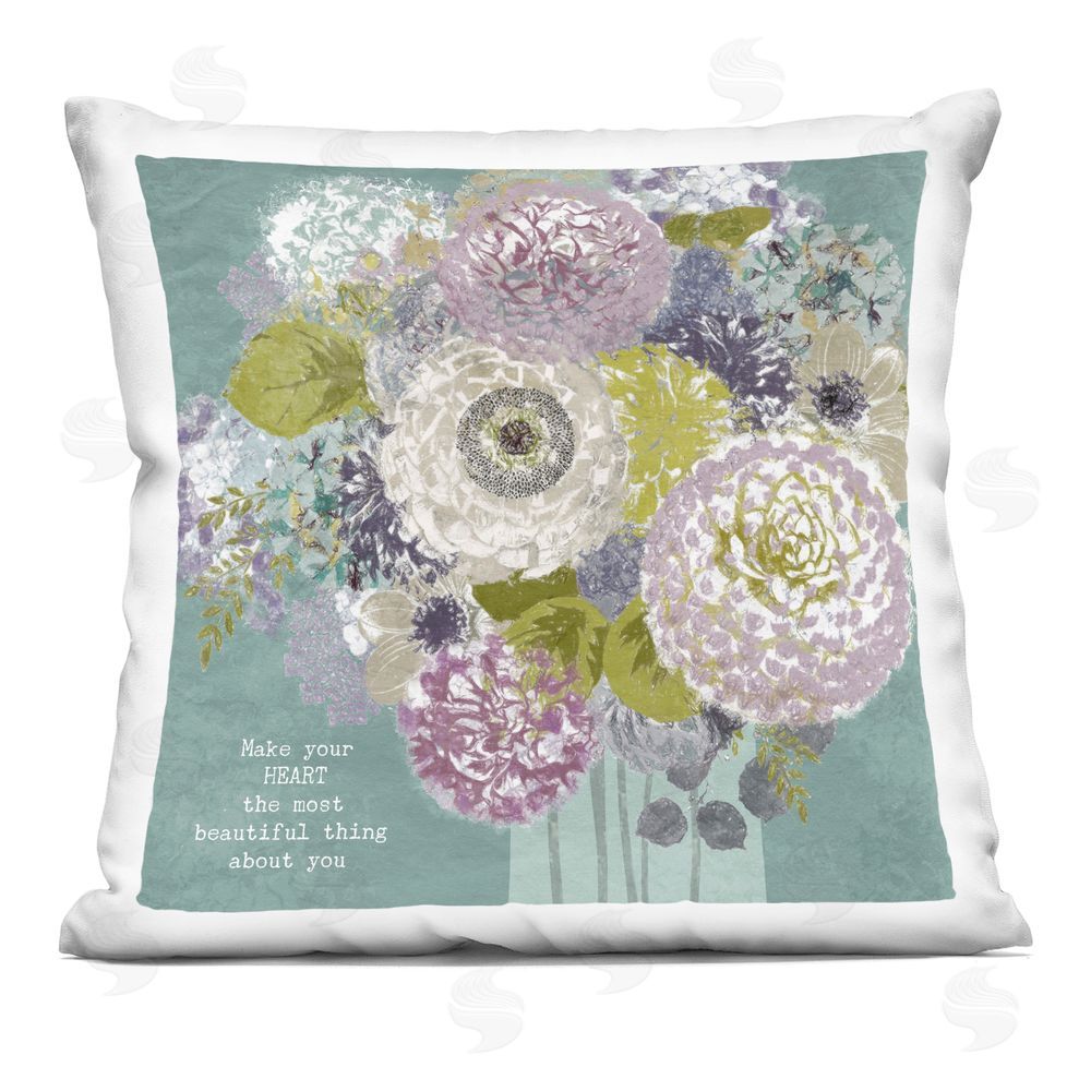 Suzanne Nicoll Most Beautiful Thing Florals Indoor Plush Polyester Square Throw Pillow