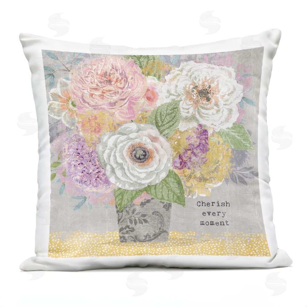 Suzanne Nicoll Cherish Every Moment Inspiration Outdoor Quick-Dry Polyester Square Throw Pillow