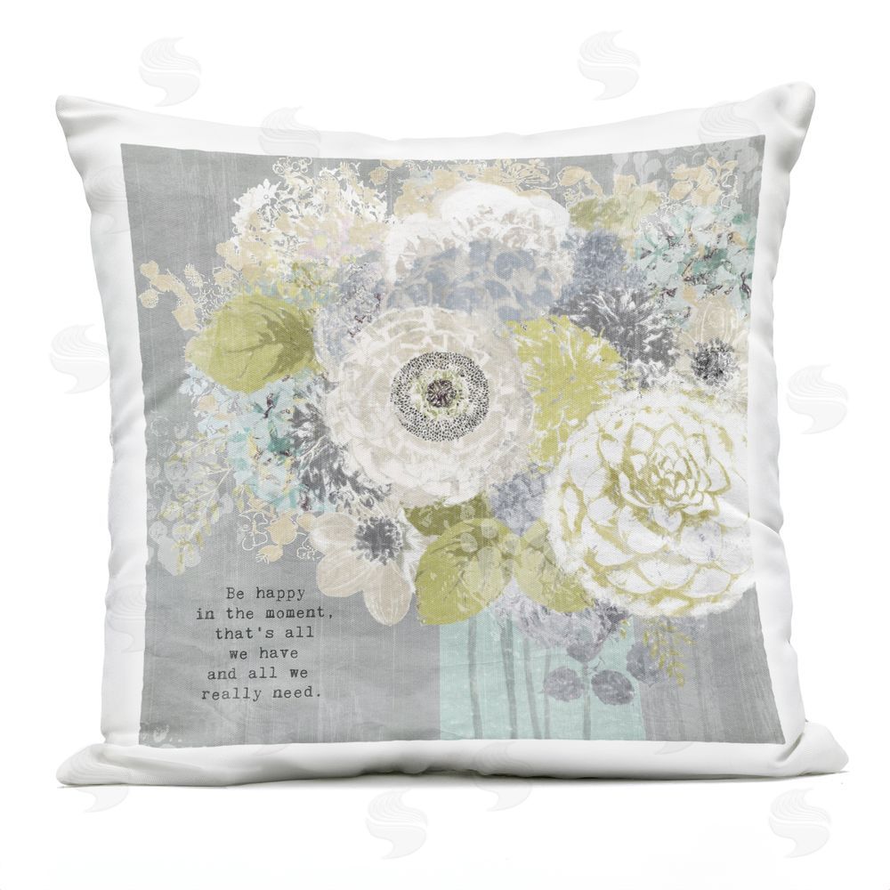 Suzanne Nicoll Happy In The Moment Outdoor Quick-Dry Polyester Square Throw Pillow