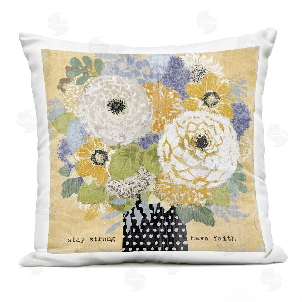 Suzanne Nicoll Stay Strong Have Faith Outdoor Quick-Dry Polyester Square Throw Pillow