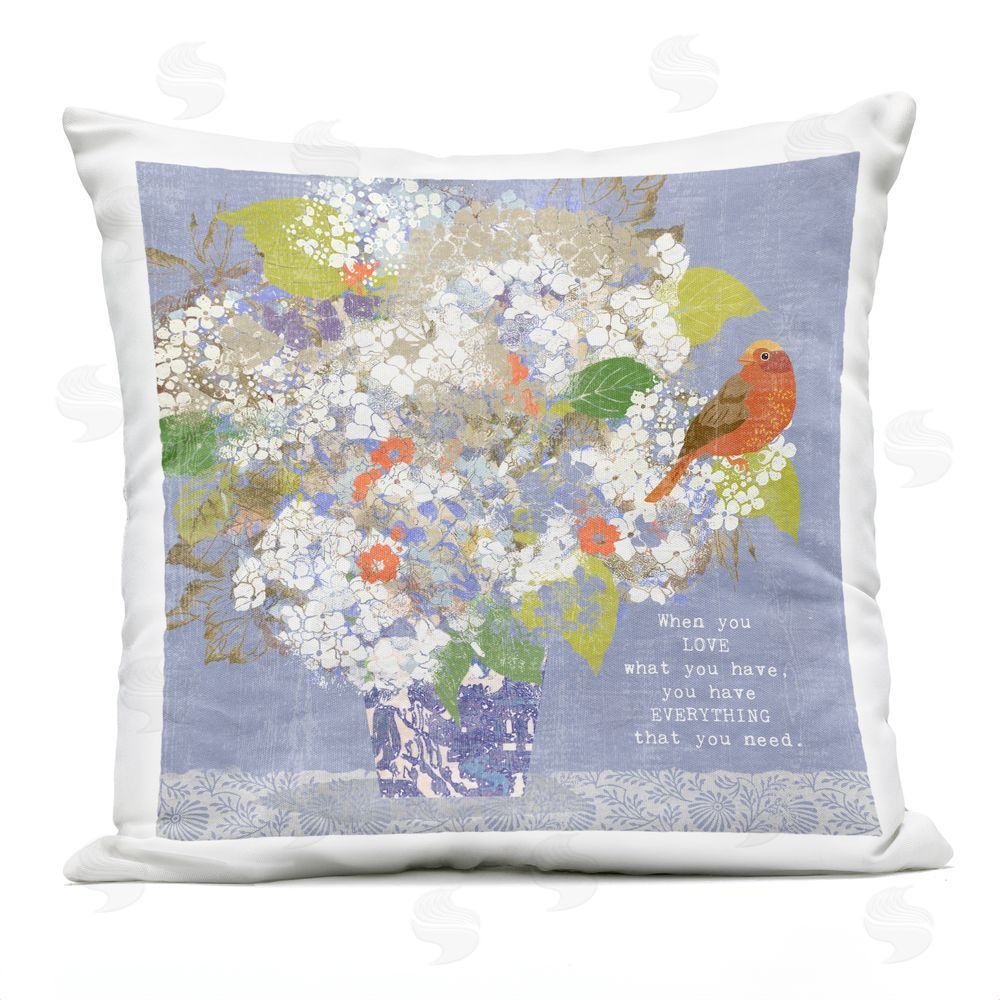Suzanne Nicoll Floral Inspiration On Love Outdoor Quick-Dry Polyester Square Throw Pillow