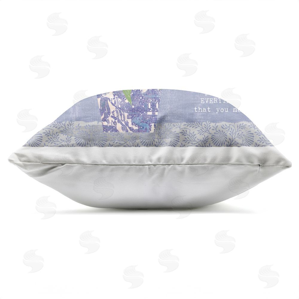 Suzanne Nicoll Floral Inspiration On Love Outdoor Quick-Dry Polyester Square Throw Pillow Zipper Detail