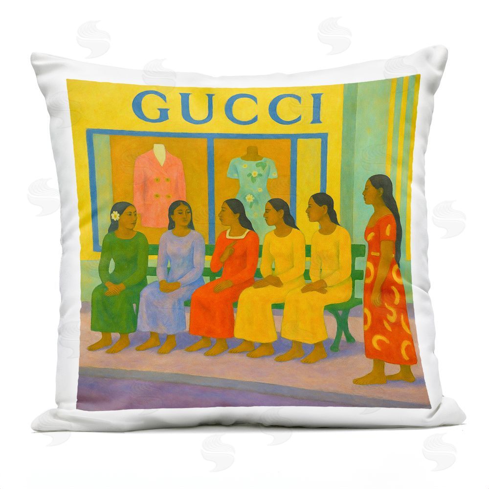 Grotto Studios Gaugin Style Glam Outdoor Printed Throw Pillow