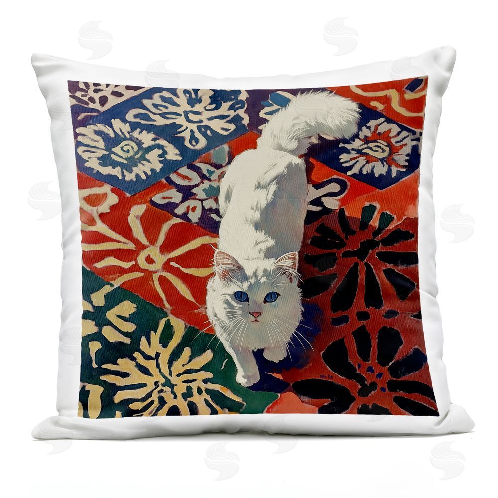 Annabelle Hall Mouse Night White Cat Outdoor Quick-Dry Polyester Square Throw Pillow