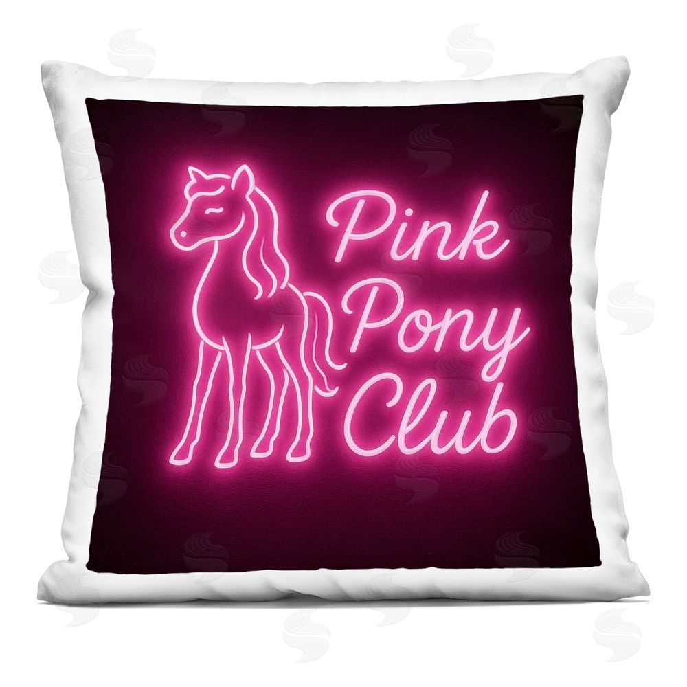Grotto Studios Pink Pony Club Neon Printed Throw Pillow