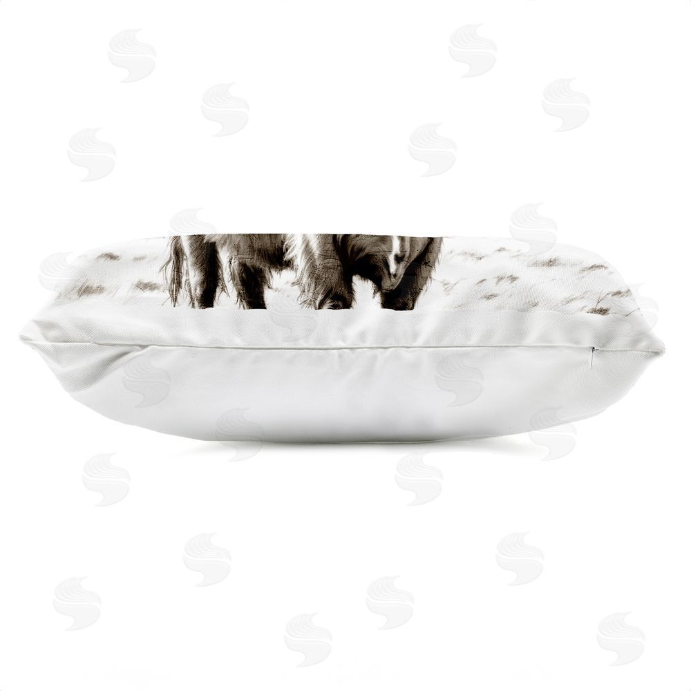 Kim Allen Highland Sepia Sketch Outdoor Quick-Dry Polyester Lumbar Pillow Zipper Detail