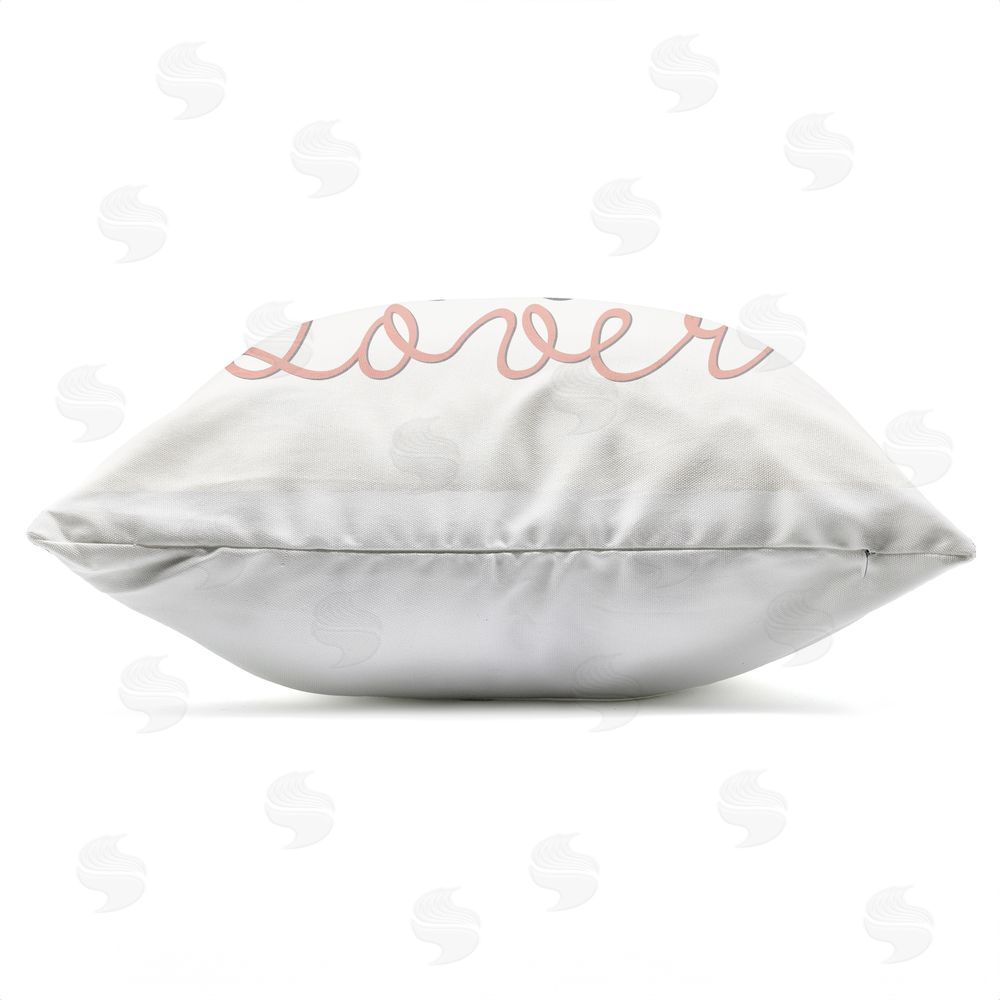 Kim Allen Book Lover Pink Bow Outdoor Quick-Dry Polyester Square Throw Pillow Zipper Detail