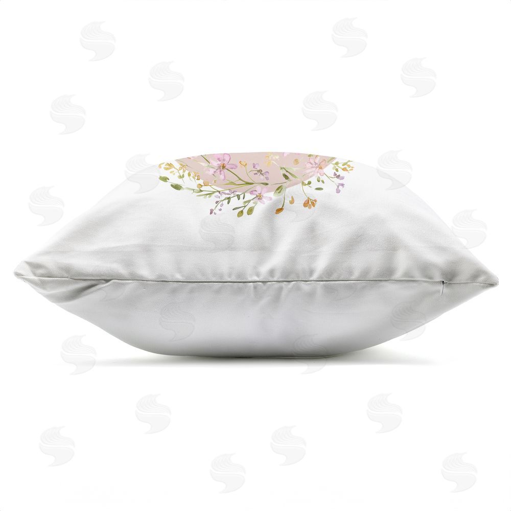 Christine Simpson Art Queen Swan with Florals Outdoor Quick-Dry Polyester Square Throw Pillow Zipper Detail