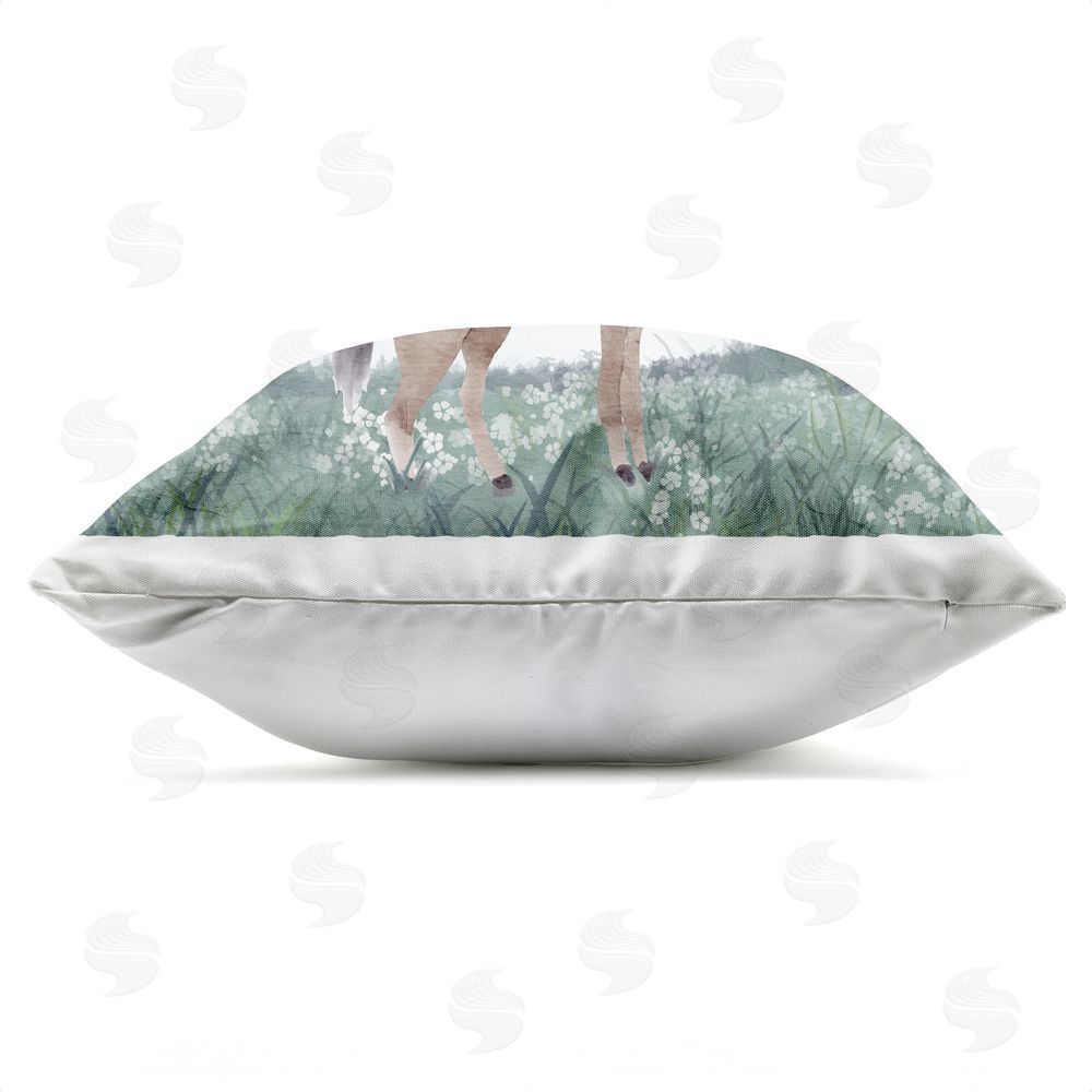 Kim Allen Muted Blue Sky Farm Outdoor Quick-Dry Polyester Square Throw Pillow Zipper Detail