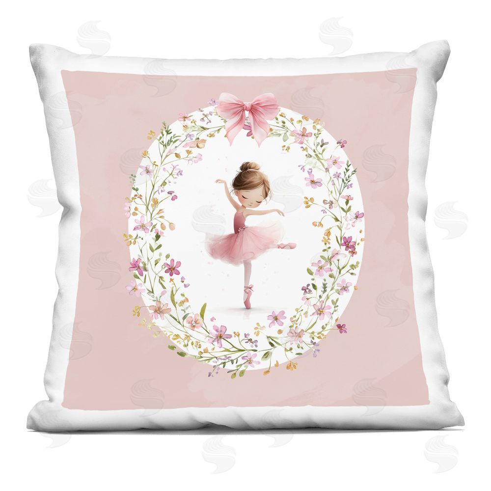 Christine Simpson Art Ballet Dancing Princess Indoor Plush Polyester Square Throw Pillow