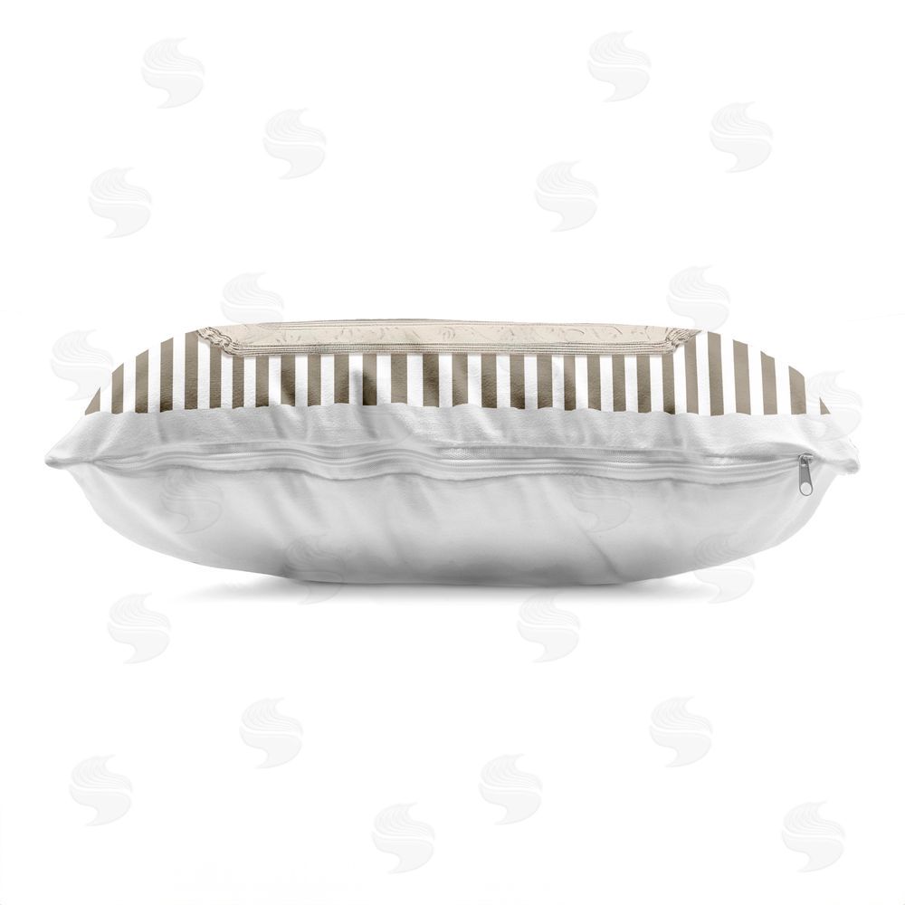 Ramona Murdock Antique Treasures Swan Indoor Plush Polyester Lumbar Pillow Zipper Detail