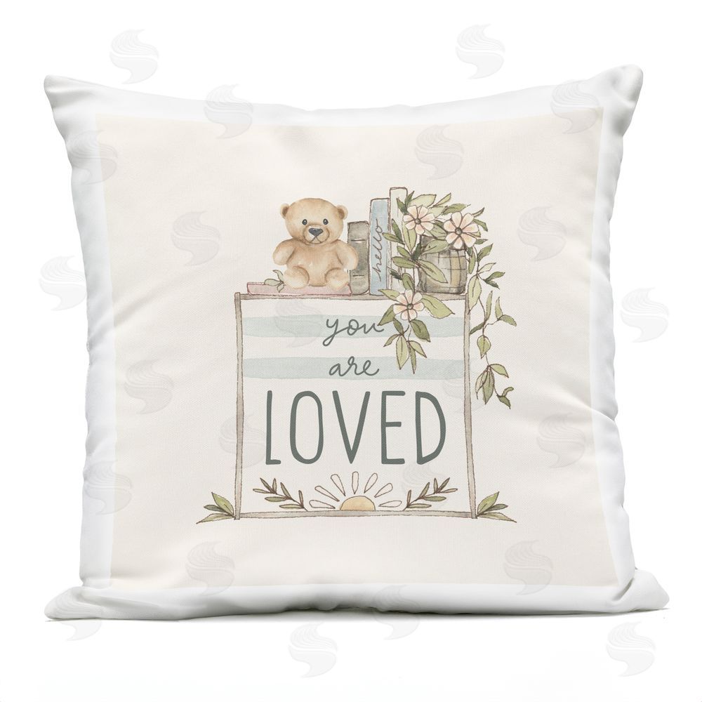 Blue Chair Blessing You Are Loved Nursery Message Outdoor Quick-Dry Polyester Square Throw Pillow