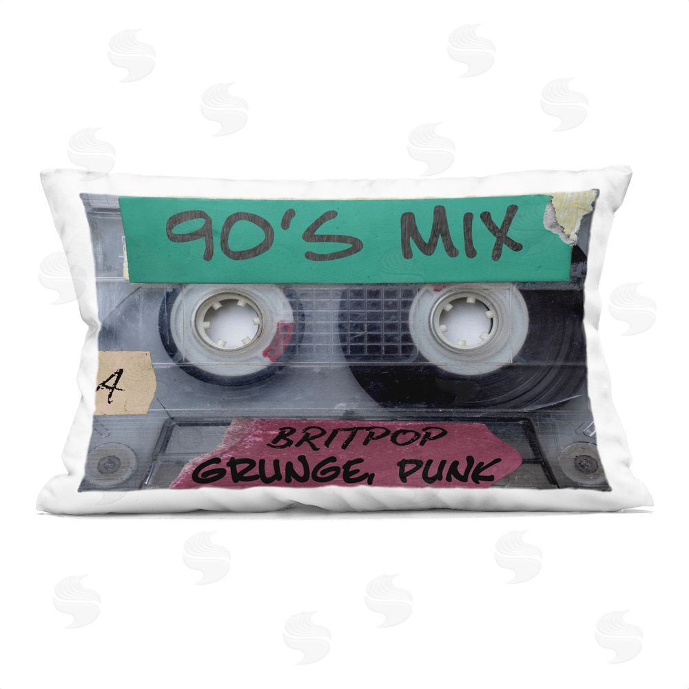 Annabelle Hall Retro 90s Mix Cassette Printed Throw Pillow