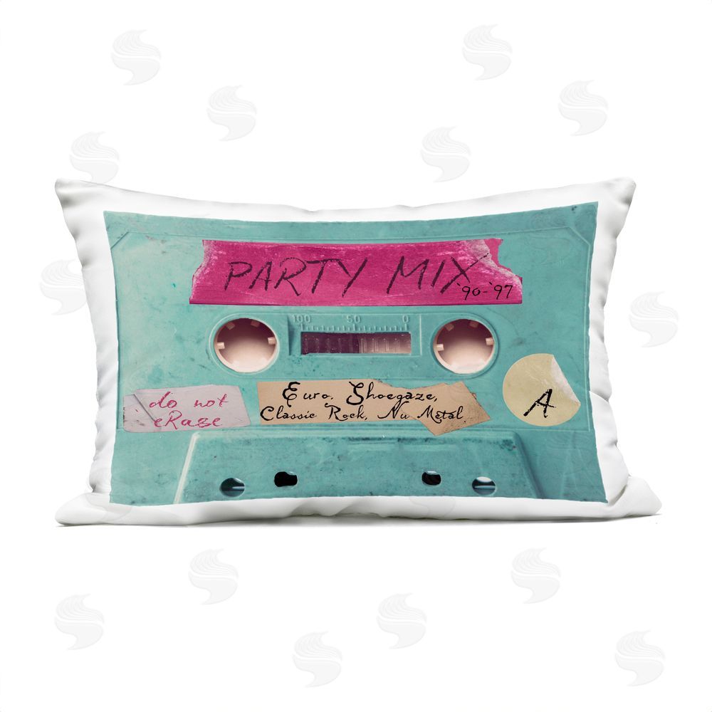 Annabelle Hall Retro Party Mix Cassette Outdoor Printed Throw Pillow