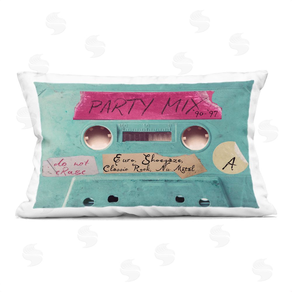 Annabelle Hall Retro Party Mix Cassette Printed Throw Pillow
