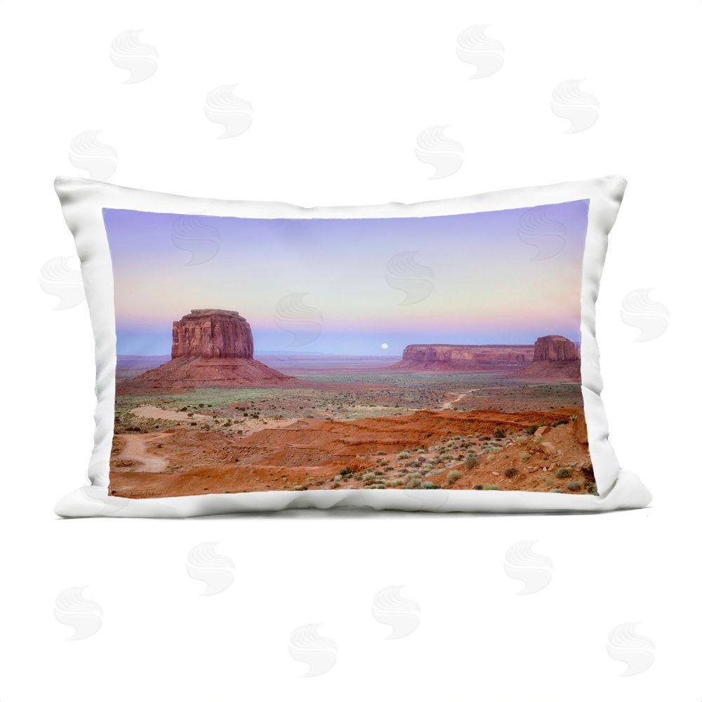 Dennis Frates Moonrise Over Monument Valley Outdoor Quick-Dry Polyester Lumbar Pillow