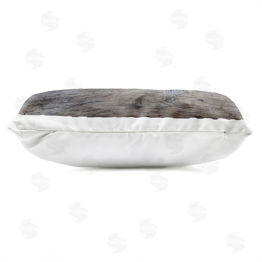 LMarie Allen Sea Glass On Driftwood Outdoor Quick-Dry Polyester Lumbar Pillow Zipper Detail