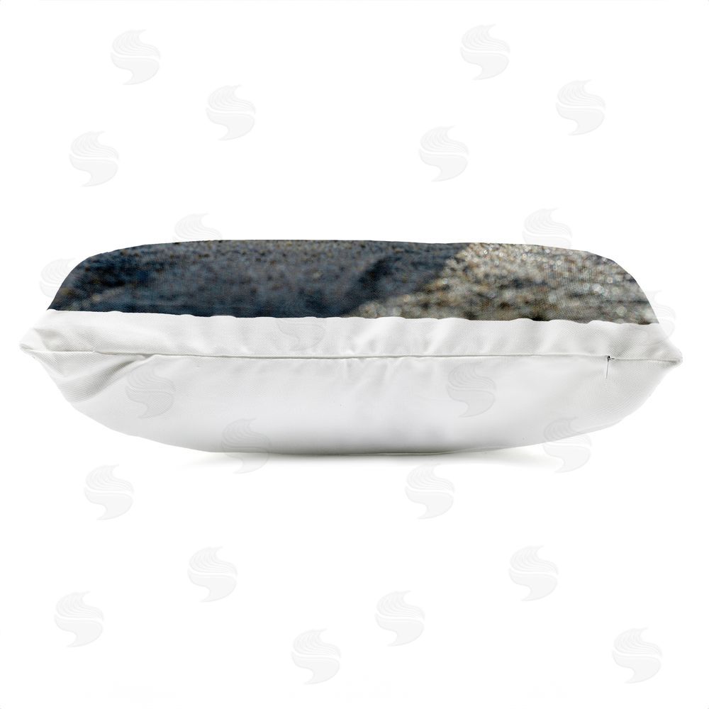 LMarie Allen Balancing Sea Glass Pebbles Outdoor Quick-Dry Polyester Lumbar Pillow Zipper Detail