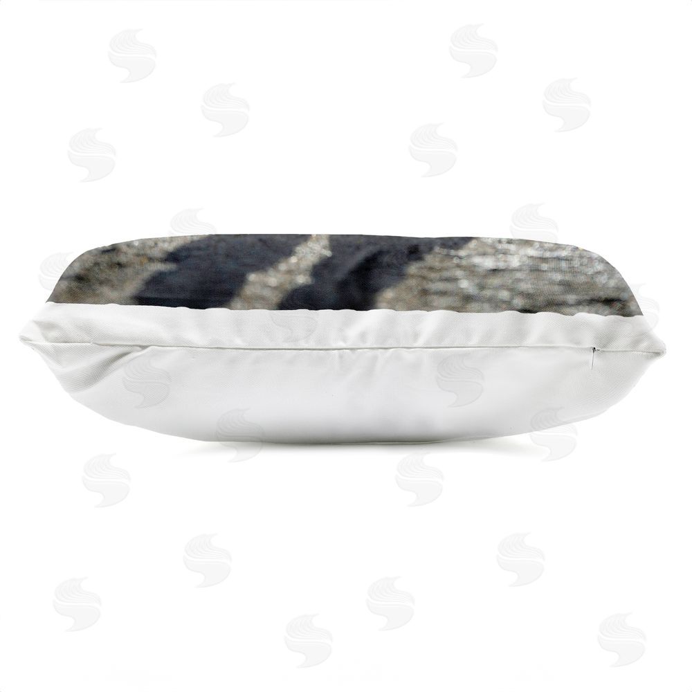LMarie Allen Zen Sea Glass Hearts Outdoor Quick-Dry Polyester Lumbar Pillow Zipper Detail
