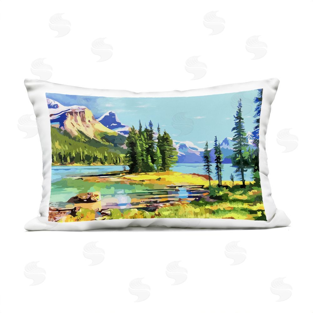 John Jaster Alpine Mountain Solitude Outdoor Quick-Dry Polyester Lumbar Pillow