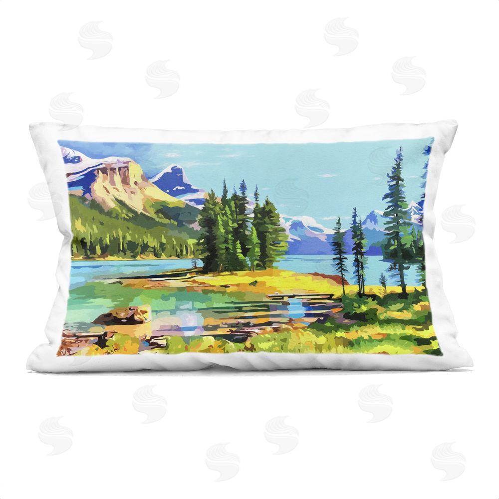 John Jaster Alpine Mountain Solitude Indoor Plush Polyester Lumbar Pillow