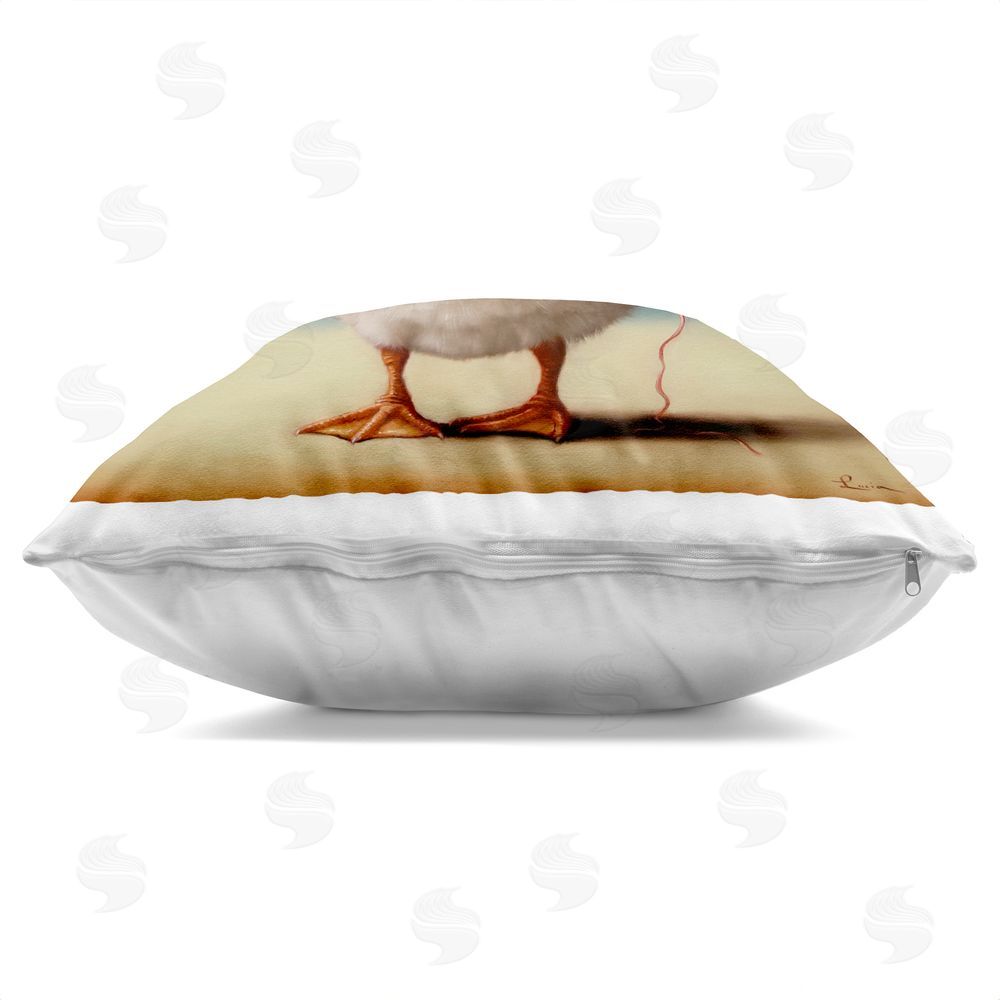 Lucia Heffernan Silly Goose with Balloon Indoor Plush Polyester Square Throw Pillow Zipper Detail