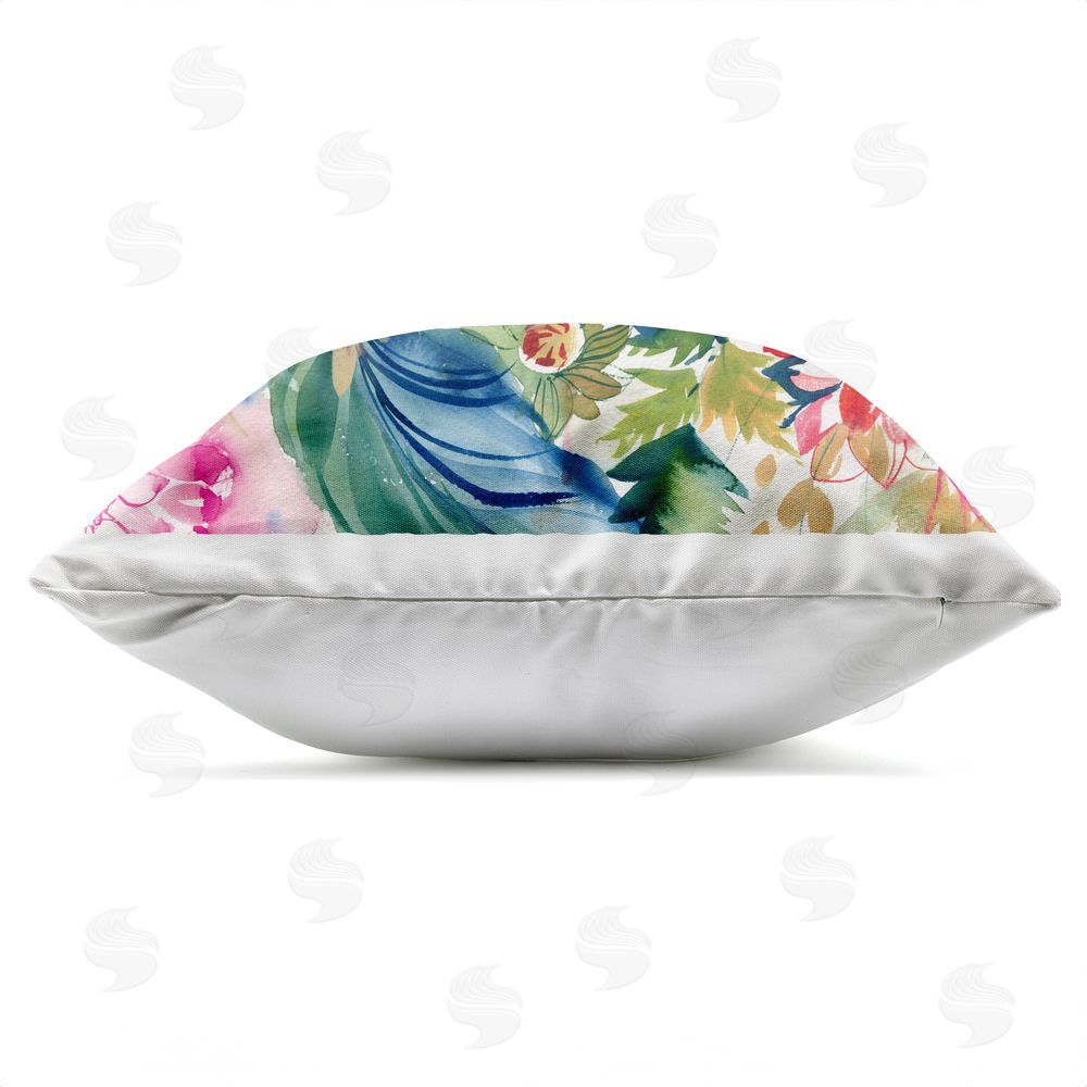 Kristy Rice Colors Of Spring Flowers Outdoor Quick-Dry Polyester Square Throw Pillow Zipper Detail