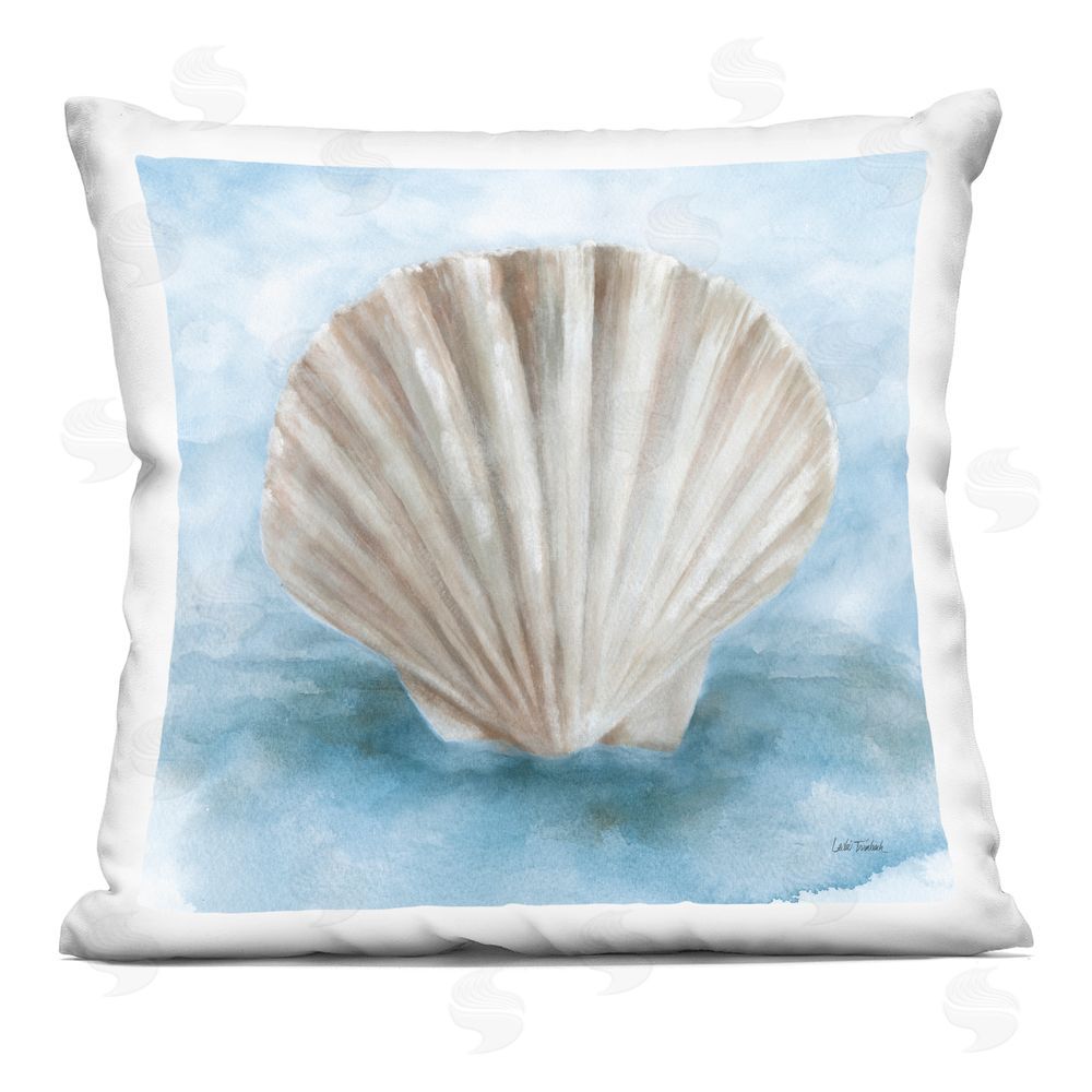 Leslie Trimbach Coastal Calm Clamshell Indoor Plush Polyester Square Throw Pillow