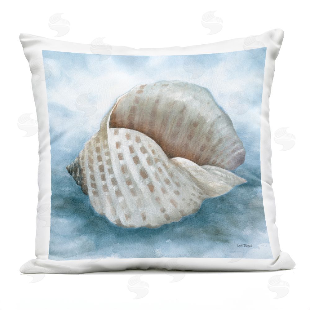 Leslie Trimbach Coastal Calm Spotted Shell Outdoor Quick-Dry Polyester Square Throw Pillow