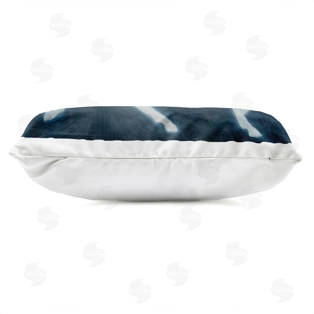 Grace Popp Mystical White Horse in Motion Outdoor Quick-Dry Polyester Lumbar Pillow Zipper Detail