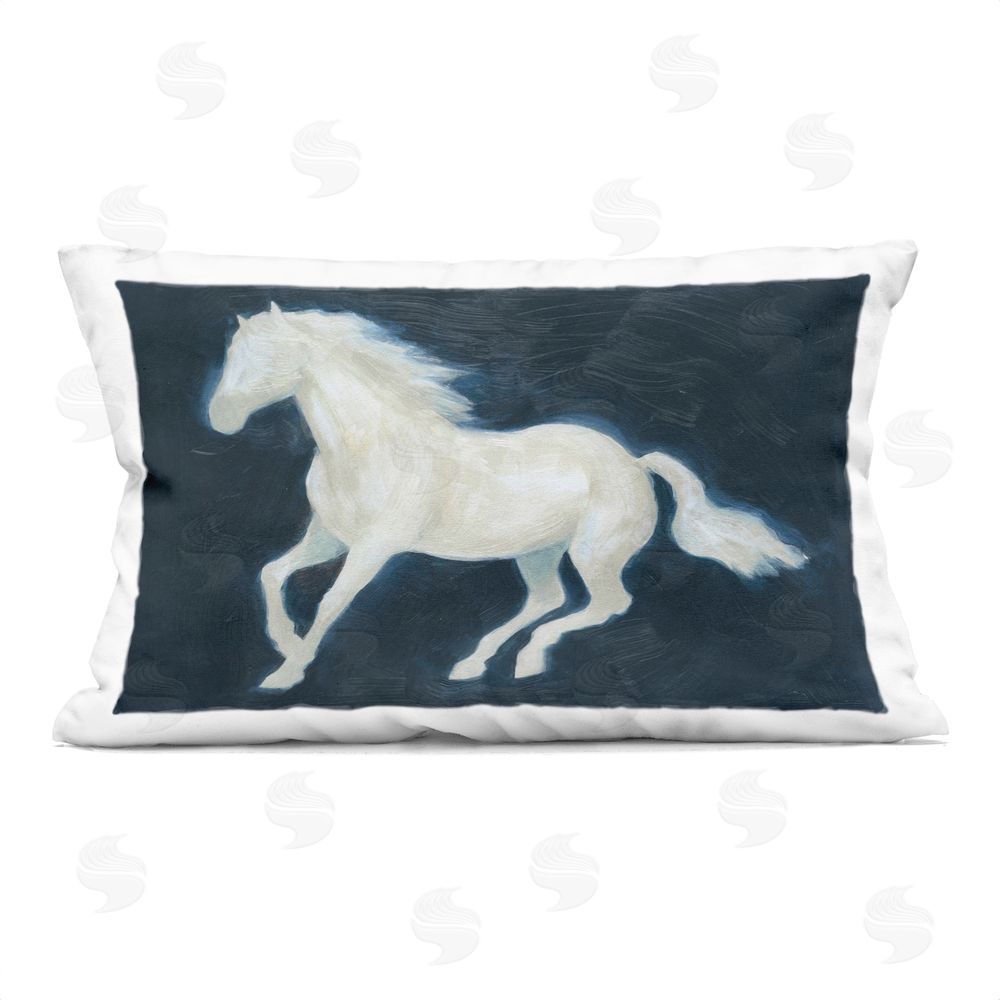 Grace Popp Luminous Horse Galloping Indoor Plush Polyester Lumbar Pillow