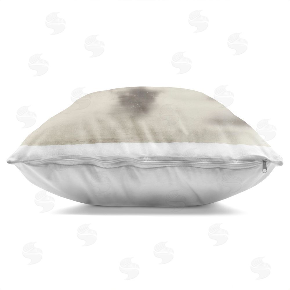 Walker Noble Female Surfer Paddling Indoor Plush Polyester Square Throw Pillow Zipper Detail