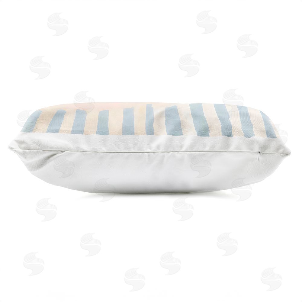 Sisi and Seb Aperol & Summer Lemons Outdoor Printed Lumbar Throw Pillow Side View with Zipper Detail
