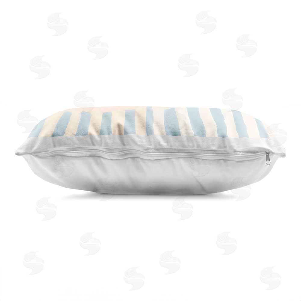 Sisi and Seb Aperol & Summer Lemons Printed Lumbar Throw Pillow Side View with Zipper Detail