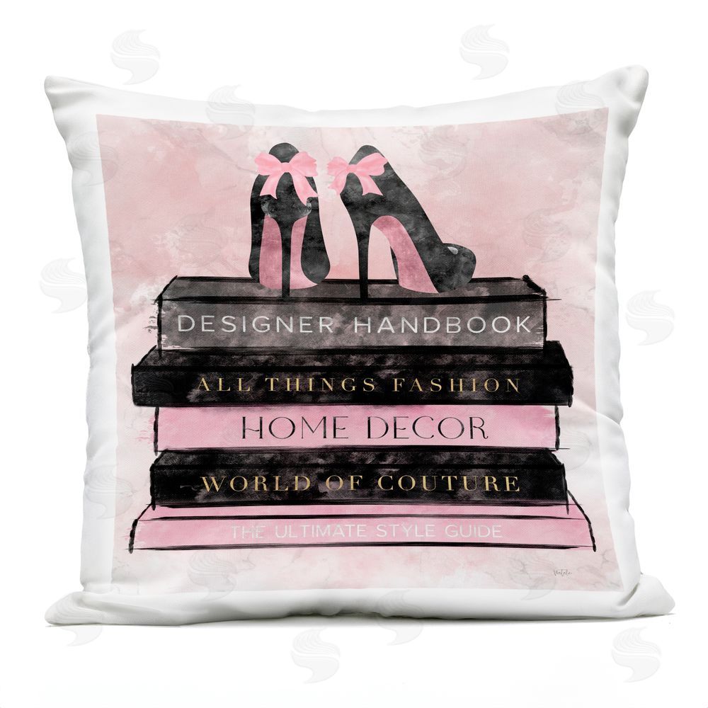 Natalie Carpentieri All Things Fashion Book Stack Outdoor Quick-Dry Polyester Square Throw Pillow
