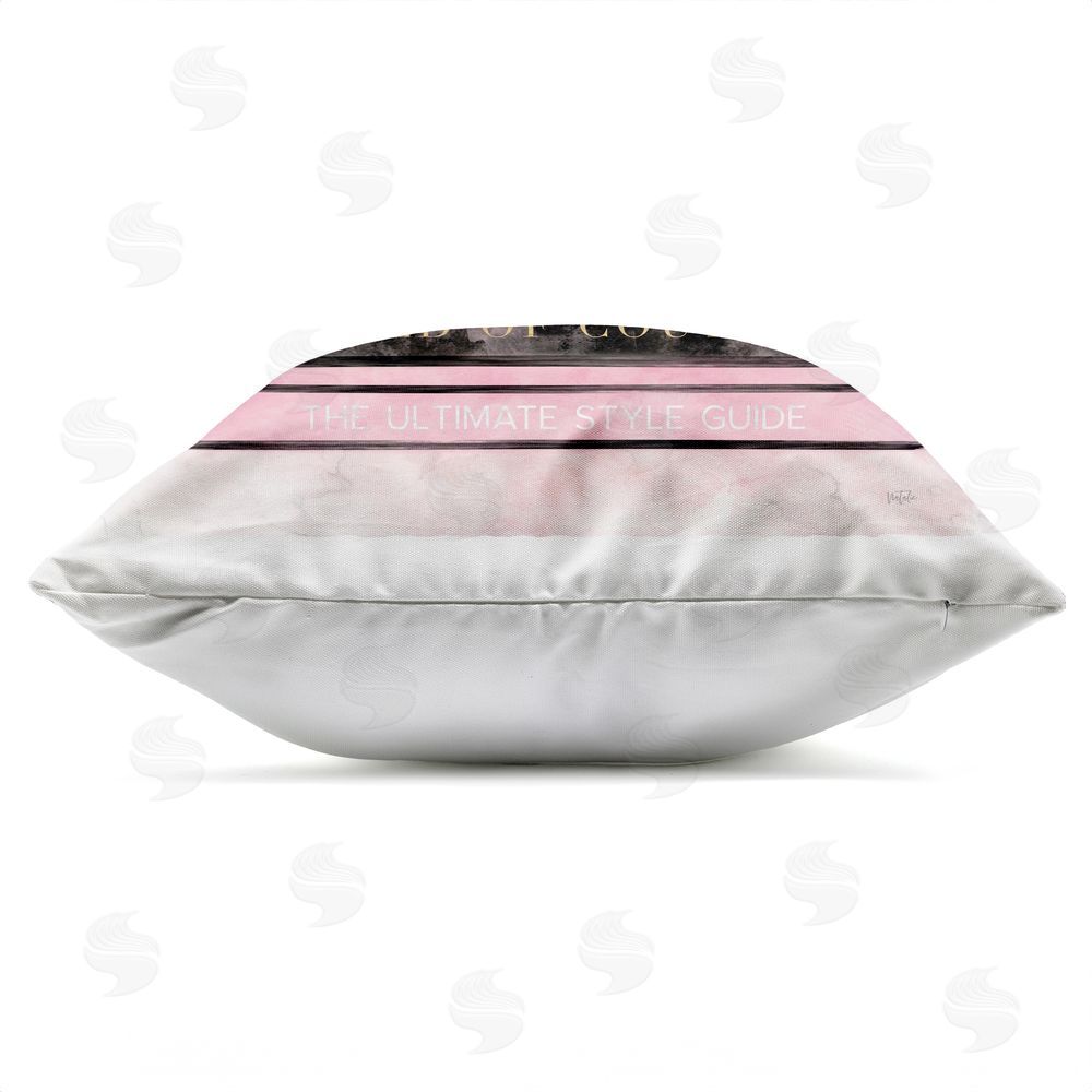 Natalie Carpentieri All Things Fashion Book Stack Outdoor Quick-Dry Polyester Square Throw Pillow Zipper Detail