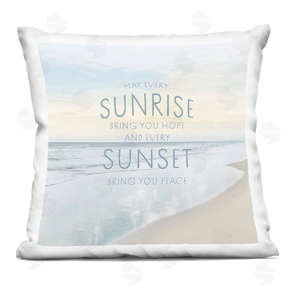 Natalie Carpentieri Sunrise & Sunset Statement Indoor Plush Polyester Square Throw Pillow