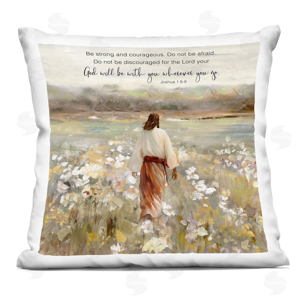 Sally Swatland God With You Wherever Indoor Plush Polyester Square Throw Pillow