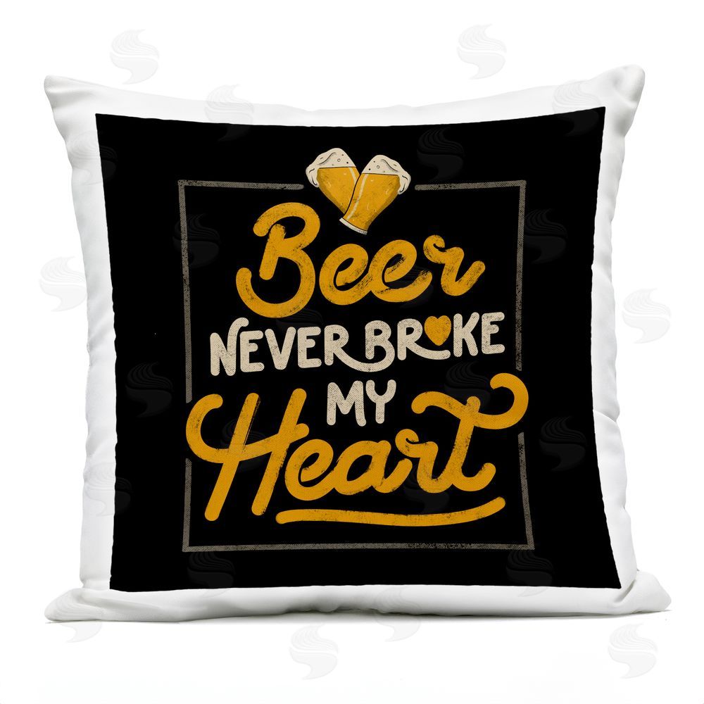 EduEly Designs Beer Never Broke My Heart Outdoor Quick-Dry Polyester Square Throw Pillow
