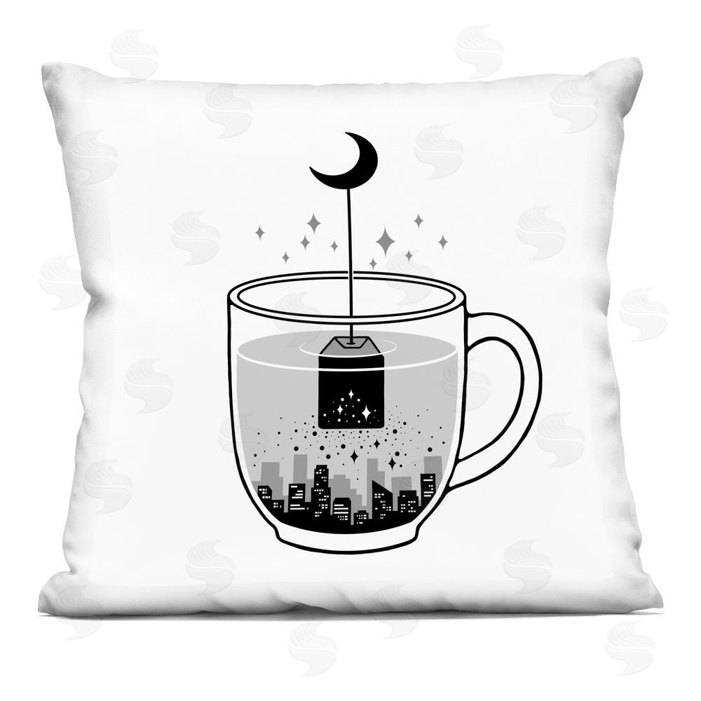 Episodic Drawings Please Brew Me Goodnight Printed Throw Pillow