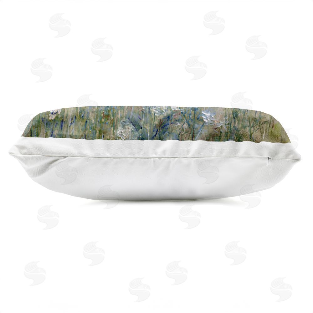 Sally Swatland Impressionist Seaside Meadow Outdoor Quick-Dry Polyester Lumbar Pillow Zipper Detail