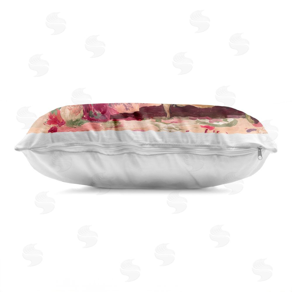 Annabelle Hall Velvet Lair Tiger Resting Indoor Plush Polyester Lumbar Pillow Zipper Detail