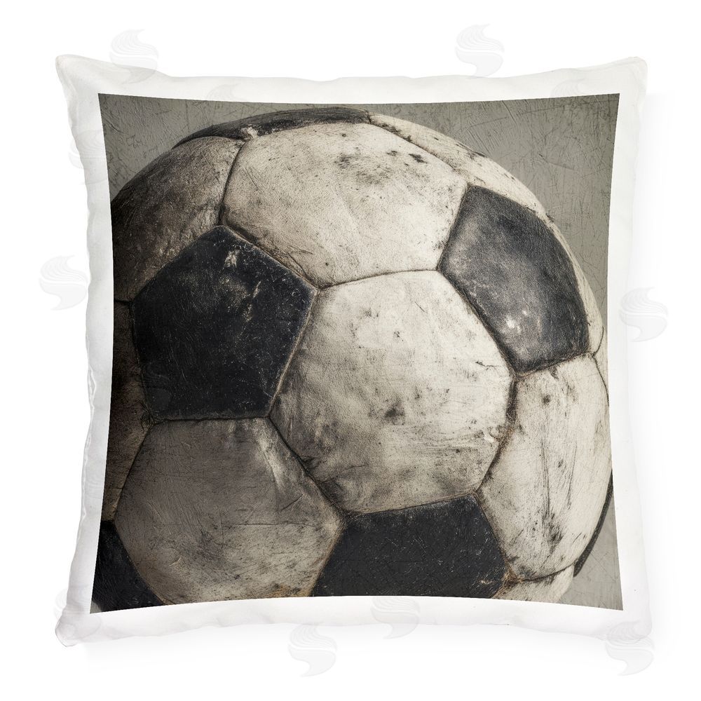 Ziwei Li Weathered Soccer Ball Outdoor Quick-Dry Polyester Square Throw Pillow