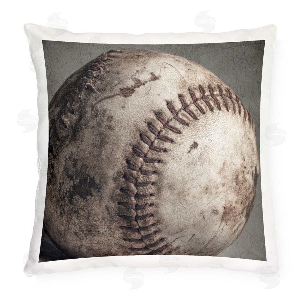Ziwei Li Vintage Weathered Baseball Outdoor Quick-Dry Polyester Square Throw Pillow